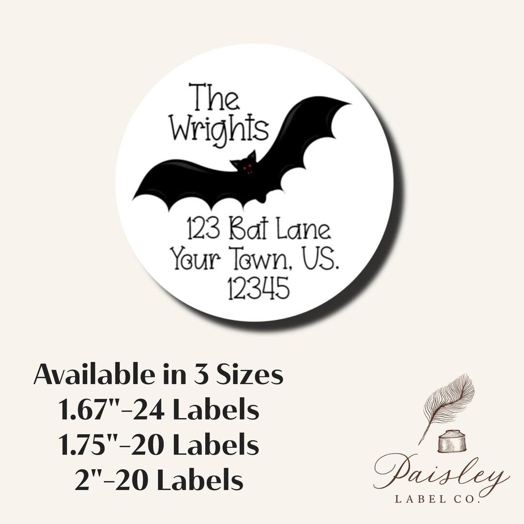 Goth Gothic Halloween Bat Fall Spooky Creepy Personalized Return Round ...