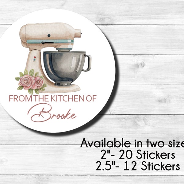 From The Kitchen Of Labels Baking Stickers Stand Mixer Boho Baking Baked Goods Cooking Homemade Cookie Treats Sweets Gift Giving Labels