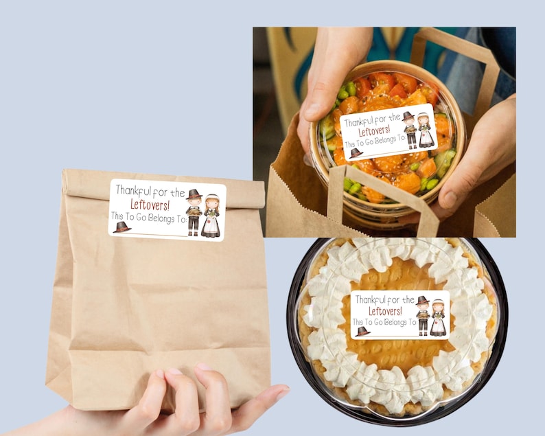Leftover Sticker Thankful for the Leftovers Take Home Food Stickers Fall Stickers Turkey ...