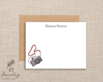 Watercolor Film Camera Note Cards Vintage SLR Photography Stationery Classic 35mm Photographer Gift  Analog Camera NoteCards Stationery Set
