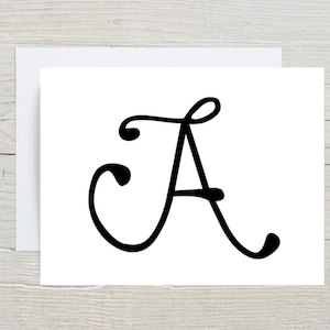 Personalized Monogram Initial Name Custom Color Note Card Set of 12 ...
