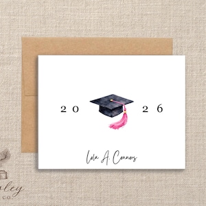 Personalized Graduation Class of 2026 Note Cards Notecards Grad Stationery Graduate Name Cards High School or College Grad Gift Set of 12