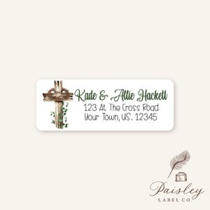 At The Cross Crown of Thorns Easter Religious Christian Return Address Labels Stickers Sheet of 30