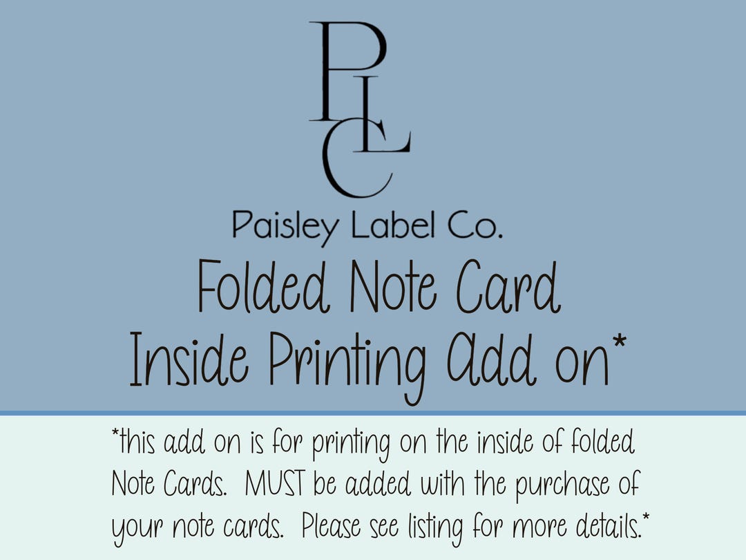 ADD Inside Printing to Folded Note Cards - Etsy