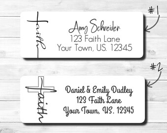 Faith Sideways Cross Religious Christian Jesus Return Address Labels Set of 30