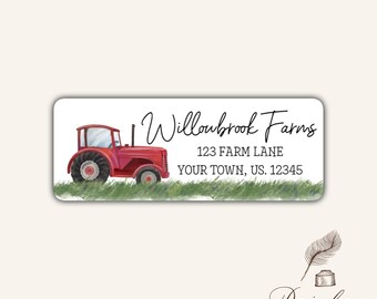 Premium Labels Personalized Address Labels - Country Farm Theme With Barns & Tractors (JX 13)