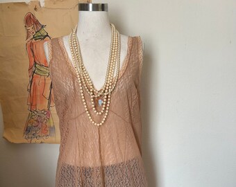 50s Vintage lace slip dress