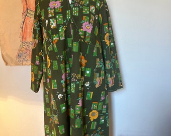 60s psychedelic dress/ Vintage Mod Dress/ One of a kind Vintage Dress