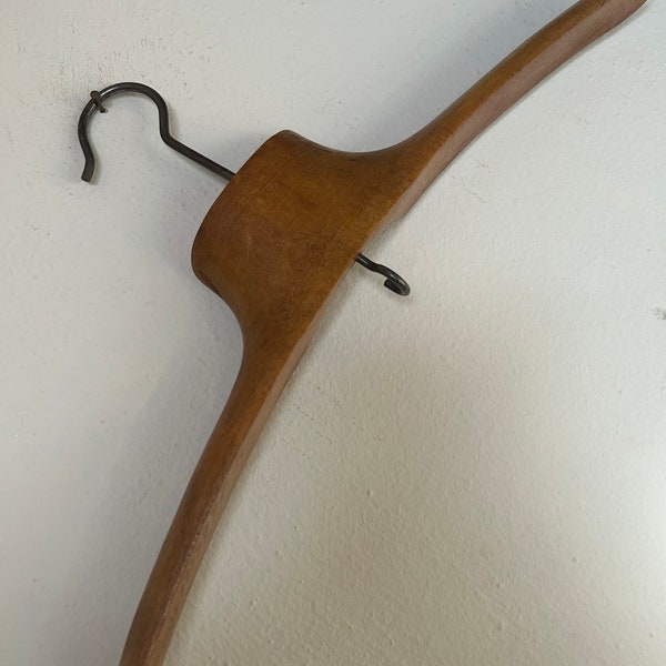 Antique French Wooden Clothes Hanger / 50s Collectibles / vintage wooden coat hanger / Tailors studio decor