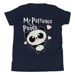 My Patronus Is A Panda Youth Shirt Adorable Kawaii Panda Kids T-Shirt Navy