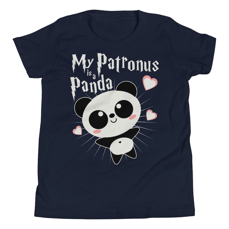 My Patronus Is A Panda Youth Shirt Adorable Kawaii Panda Kids T-Shirt Navy