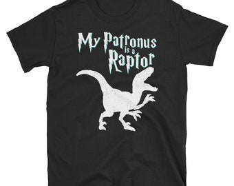 My Patronus Is A Raptor Shirt - Cute Funny Dinosaur Lover Magic Wizard and Harry Fan Gift Shirt