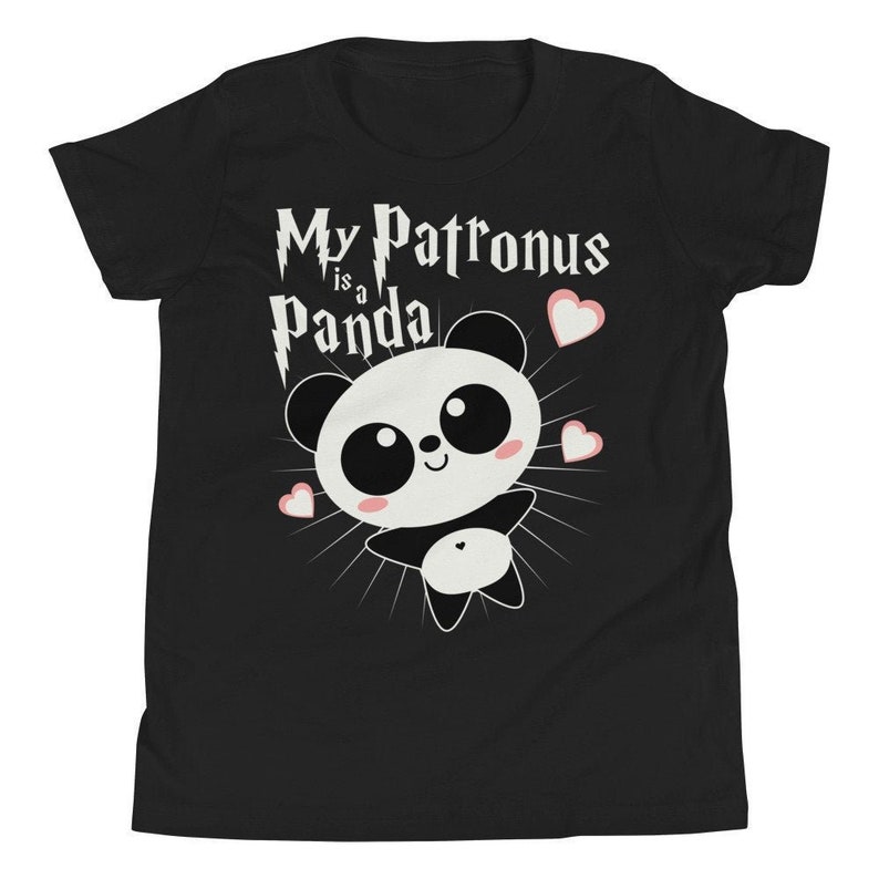My Patronus Is A Panda Youth Shirt Adorable Kawaii Panda Kids T-Shirt Black