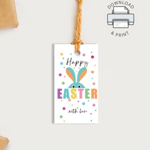 Étiquette cadeau de Pâques à imprimer, OEUF et lapin, impression/découpe