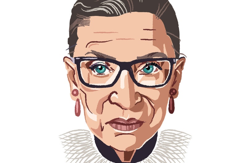 Ruth Bader Ginsburg Illustration Art Print RBG When Etsy
