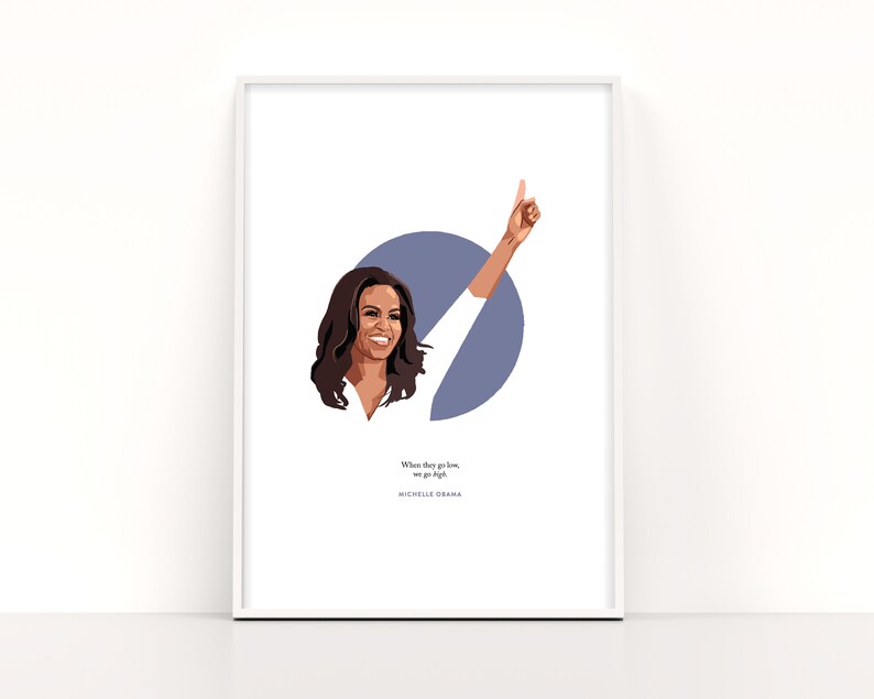 PRINTABLE Michelle Obama Illustration Art Print when - Etsy