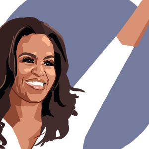 PRINTABLE Michelle Obama Illustration Art Print when - Etsy