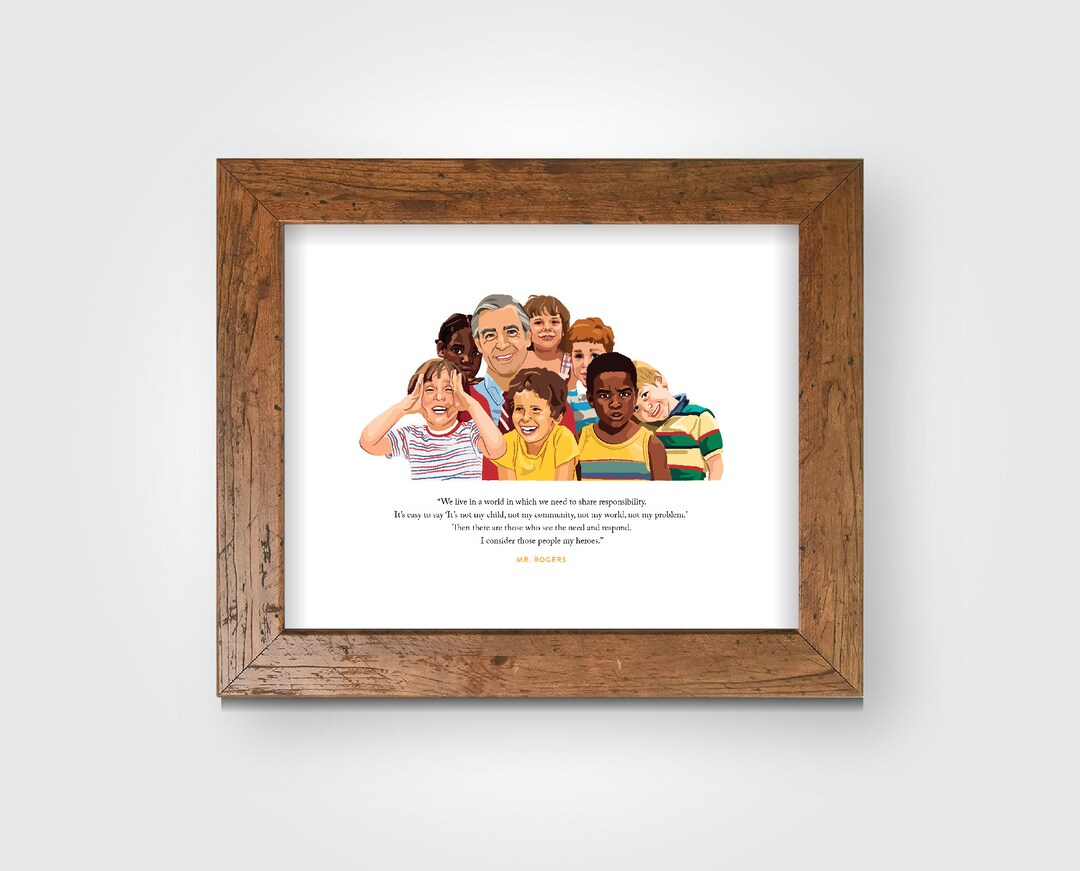PRINTABLE Mr. Rogers and Children Illustration Art Print Digital ...