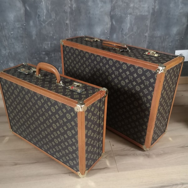 Luxueux ensemble de valises de voyage pour bagages de voiture - Valise en cuir VR Dianne - Doublure intérieure en soie - Soeur de Louis Vuitton - Circa 1970