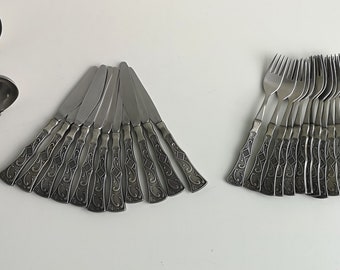 Cutlery SKS Design 18/8 stainless steel - 41 piece soup spoons, forks, knives and serving utensils - Rostfrei Solingen