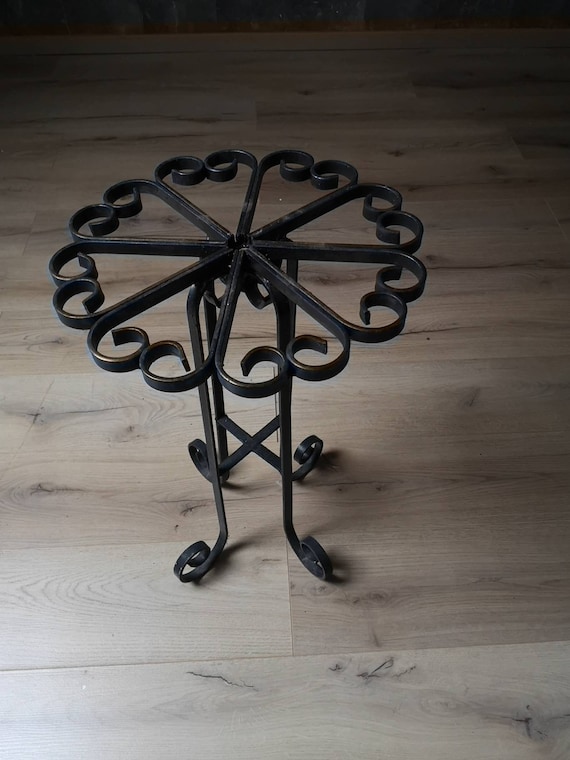 Smeedijzeren plantentafel of Bijzettafel zwarte - Etsy België