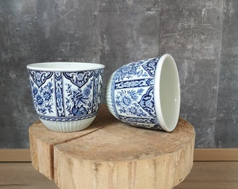 Plantas Maceta Delfts Royal Sphinx - Holanda - Boch Bélgica - Delft Azul y blanco - Por 2 juegos - Jardinier flower box o Garden Cache Pot