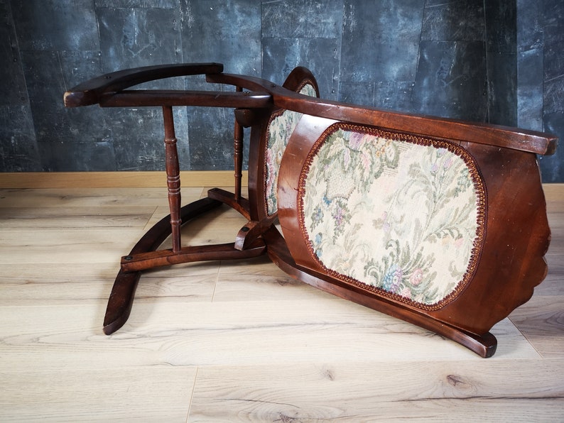 Silla de roca victoriana madera con cubierta de tela | Etsy