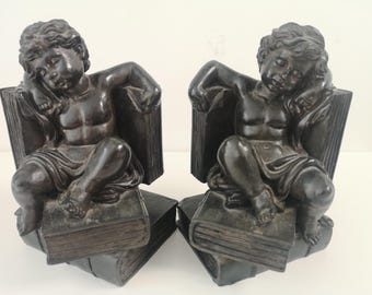 Schwarzer Cherub-Buchhalter - Bücherregalhalter für die Bibliothek - Geschenk für Buchleser