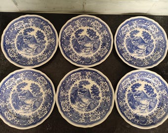 Assiettes plates - Assiettes à dessert pour 6 personnes - Paysage bleu - Villeroy Boch Burgenland