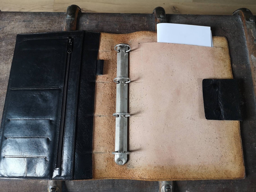 Leather Black Portfolio Folder Koloman Handler Writing Folder With