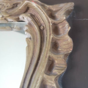 Large Baroque Mirror Wood and Plaster Frame Sculpts Bronze Patina Rectangular Mirror Hall Mirror Fireplace Mirror image 8