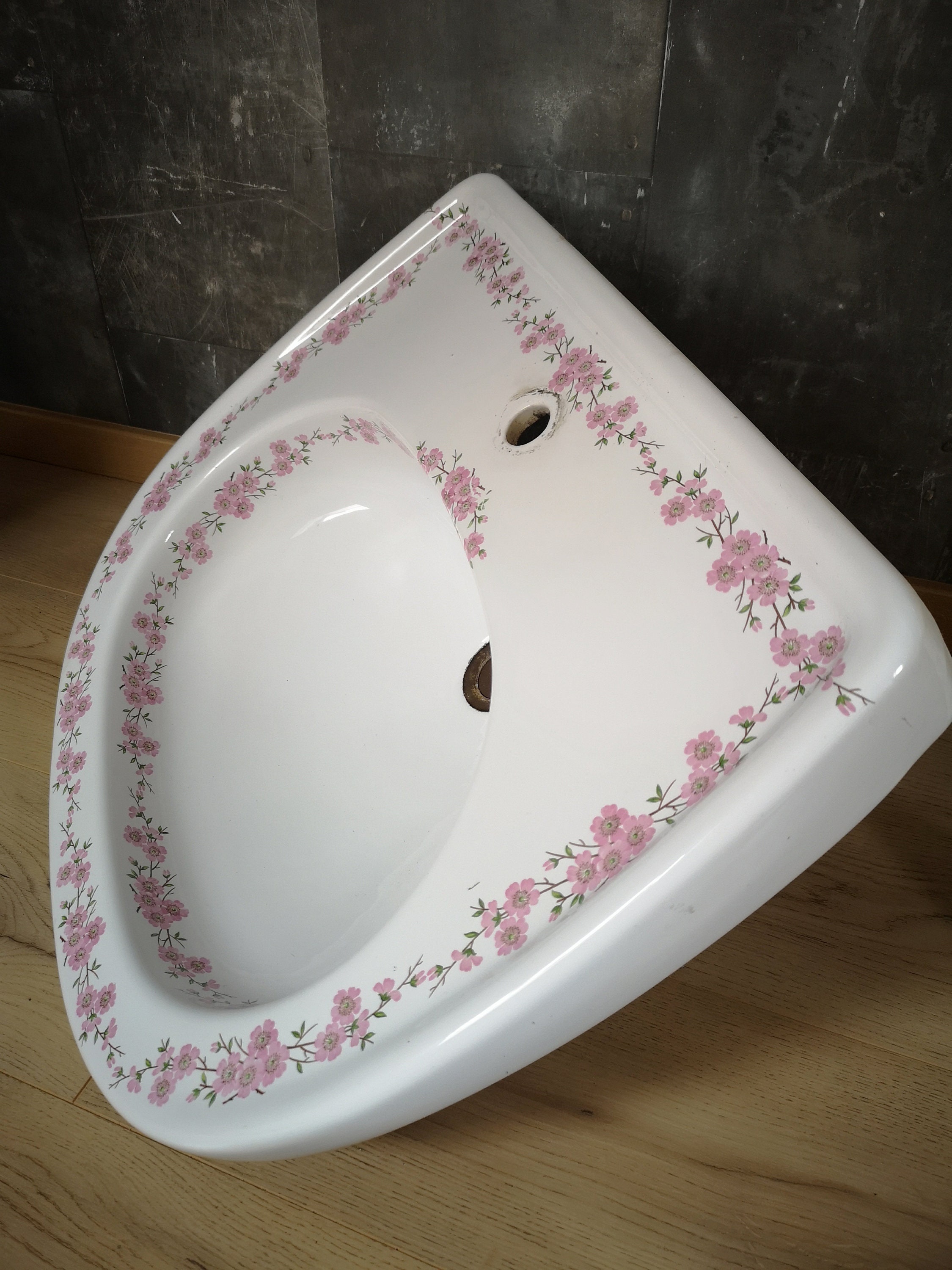 フランス Porcelaine de Paris 壁付け洗面シェルフ 花 レア❣️ 有田焼