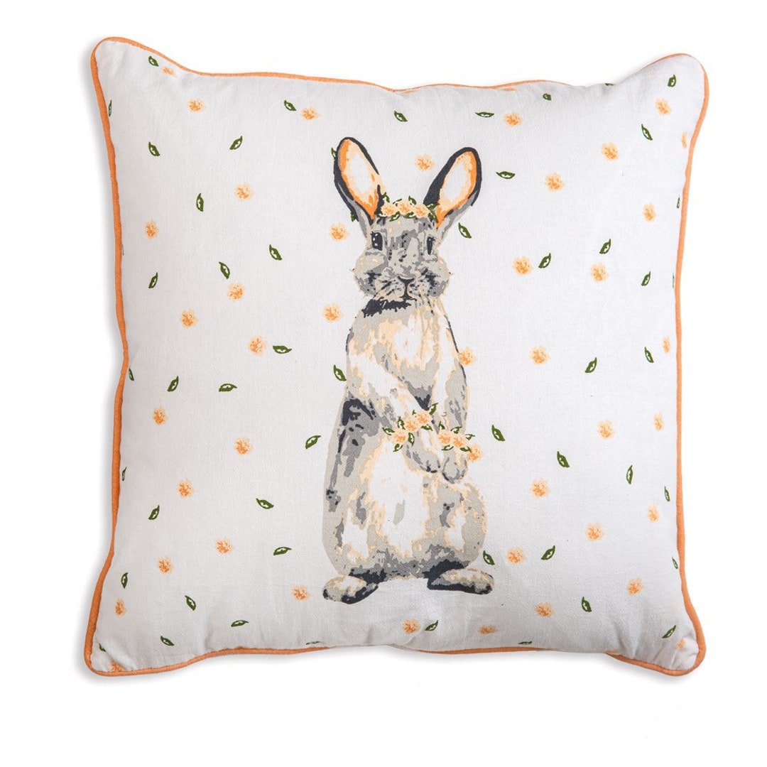 2 Piece Set of Bunny Throw Pillows Farmhouse Pillows Cotton Etsy