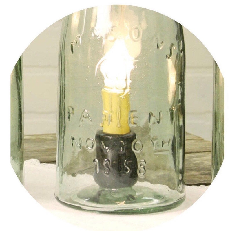 Table Lighting Quart Mason Jar Lamp with Bulb Tabletop Lamp 7\u201d Mason Jar Lamp