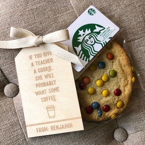 If You Give A Teacher A Cookie Tag | Teacher Appreciation Gift | Teacher Gift Tag | Laser Engraved Gift Tag | Wooden Gift Tag