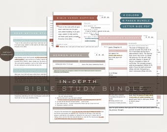 In-Depth Bible Study Bundle | S.O.A.P Method, Verse Mapping (Digital Download) | Digital Bible Study Bundle | Bible Study Template