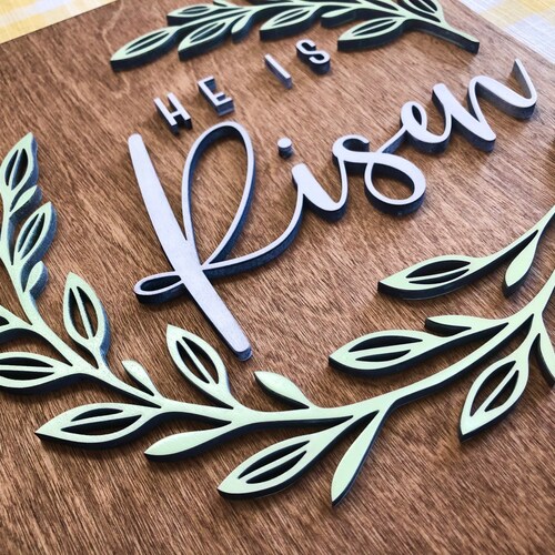 He is Risen Wall Art Easter Wall Hanging Easter Decor Etsy