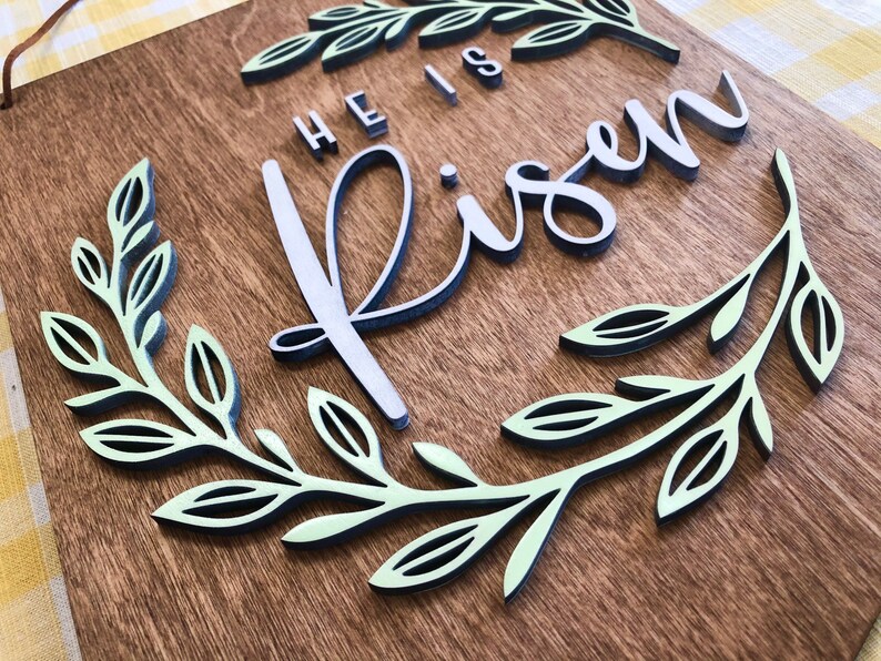 He is Risen Wall Art Easter Wall Hanging Easter Decor Etsy