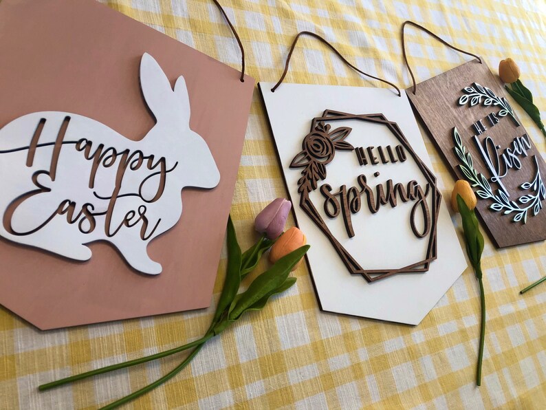 He is Risen Wall Art Easter Wall Hanging Easter Decor Etsy