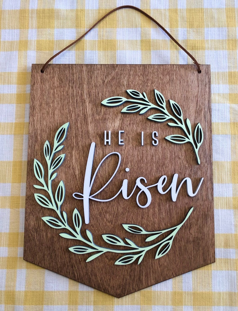 He is Risen Wall Art Easter Wall Hanging Easter Decor Etsy