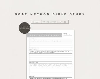 SOAP Bible Study | Bible Study Guide | Printable SOAP Template | Digital Bible Study | Scripture Printable Worksheet | Bible Verse Guide