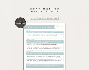 SOAP Bible Study | Bible Study Guide | Digital Bible Study | Scripture Printable Worksheet | Bible Verse Guide | Printable SOAP Template