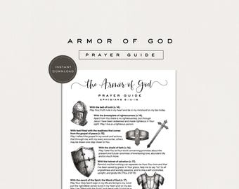 Böneguide för Guds rustning | Utskrivbar böneguide | Guds rustning | Bibelstudieguide