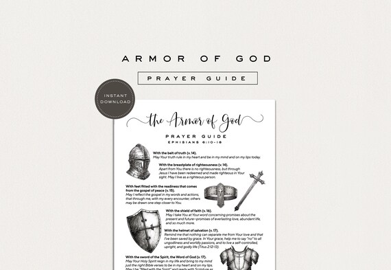 Armor of God Prayer Guide | Printable Prayer Guide | The Armor of God | Bible Study Guide
