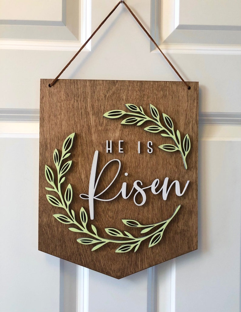 He is Risen Wall Art Easter Wall Hanging Easter Decor Etsy
