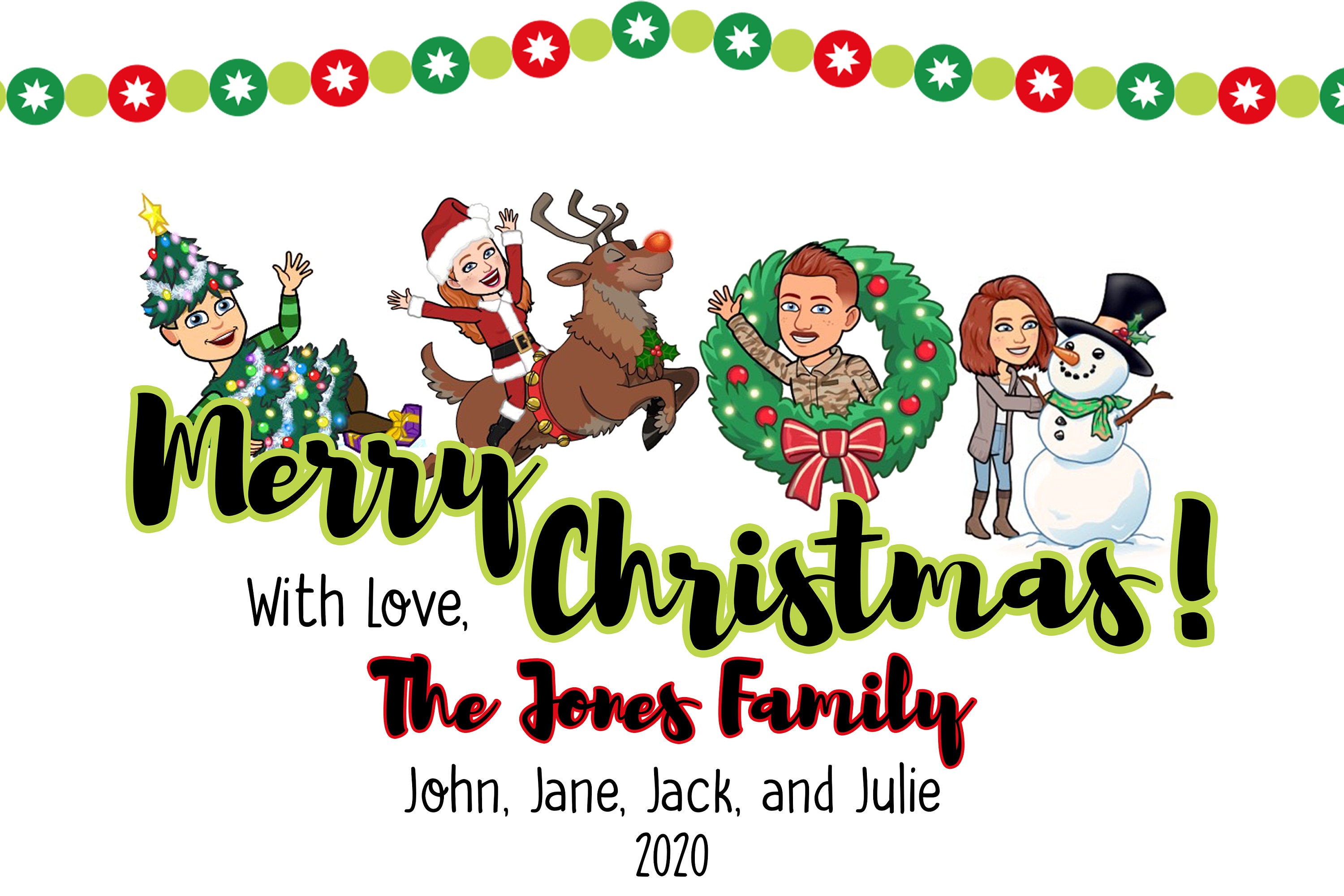 Custom Bitmoji Holiday Card Design & Digital File Only Etsy