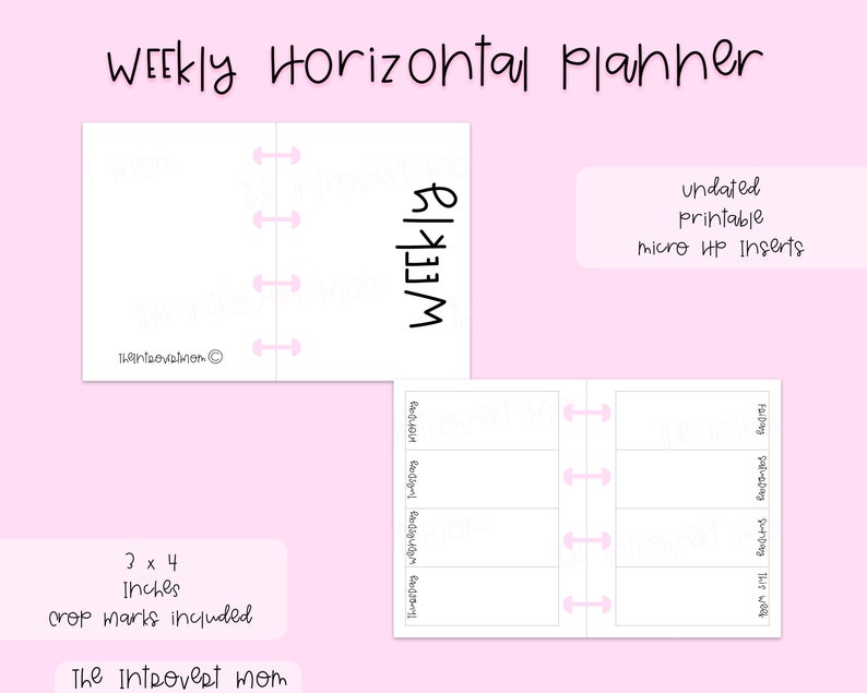 Weekly Horizontal Planner Micro Happy Planner Printable Etsy