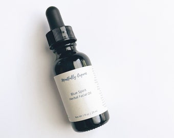 Blue Tansy Face Oil for Sensitive Skin | Calming Skin Serum | Natural Skin Care Gift | Infused Herbal Oil Sustainable Skincare