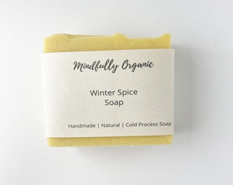Winter Spice Tallow Bar Soap | Handmade All Natural Cold Process Soap | Grass Fed Tallow Gift for Him and Her | Palm Free