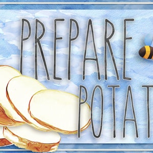 PREPARE with POTATOES - Garden Recipe Cards - Set of 10 - Descarga instantánea